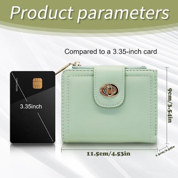 Women Wallet PU Leather Bifold Zipper Coin Pocket Card Holder Compact Stylish - Picture 2 of 7